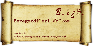 Beregszászi Ákos névjegykártya