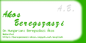 akos beregszaszi business card