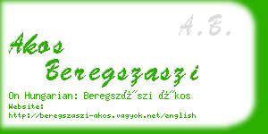 akos beregszaszi business card